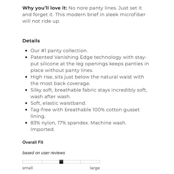 Soma Brief Vanishing Edge Micro Modern Brief  Panty in Hunter Green XL - Picture 2 of 7